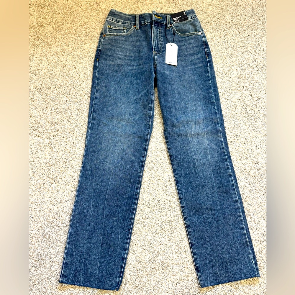 Express Straight Ankle High Rise Stretch Jeans NWT Blue